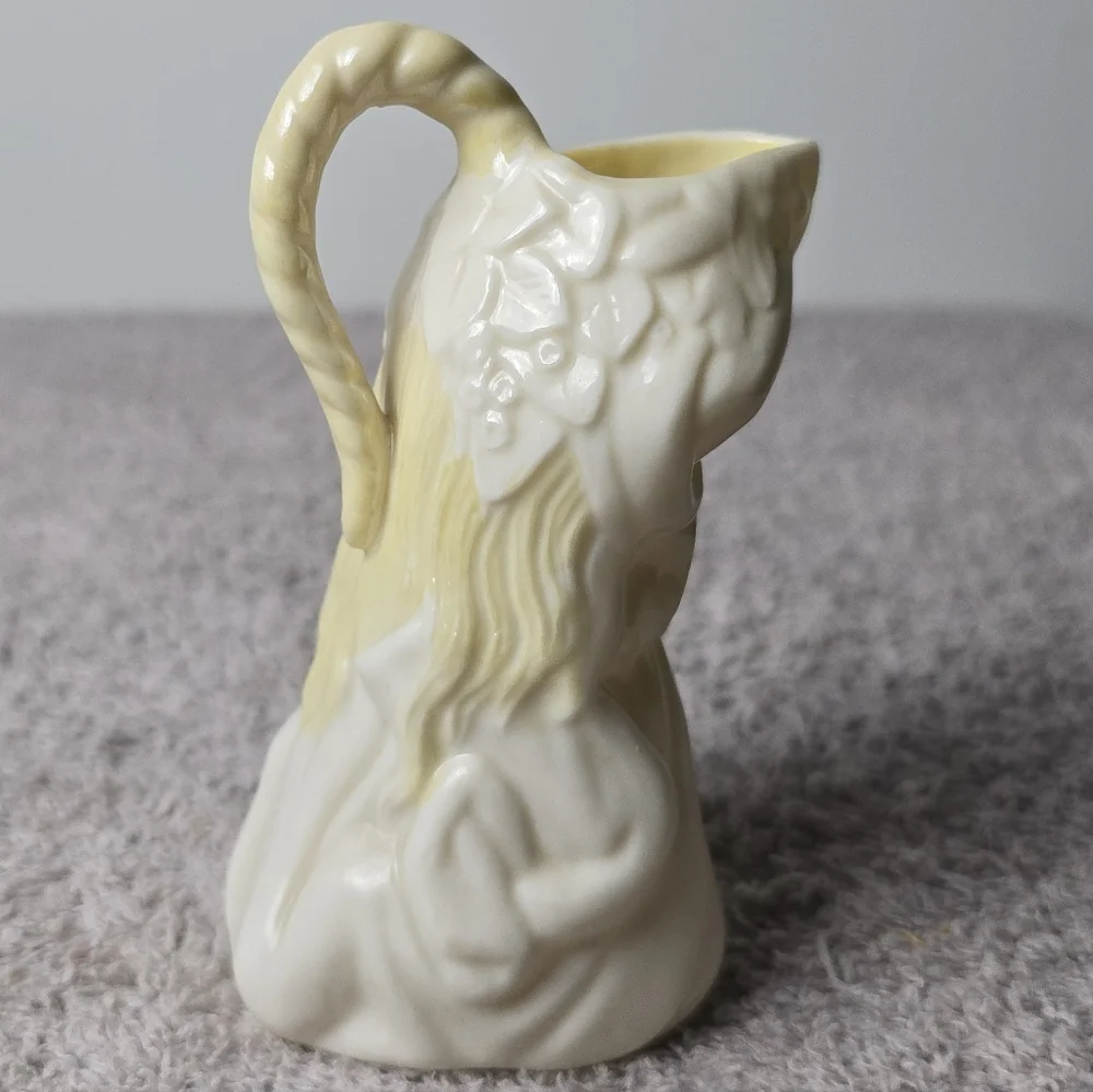 Belleek Undine Girl Creamer- Made In Country Fermanagh Ireland Vintage